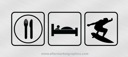 Eat Sleep Surf Decal 02